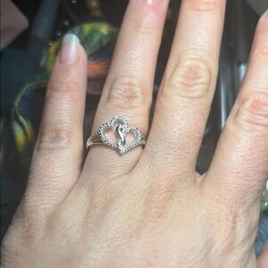 Sterling Silver 2 Hearts Ring